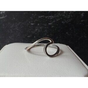 925 Sterling Silver Wave Ring, Size US 8 Vintage